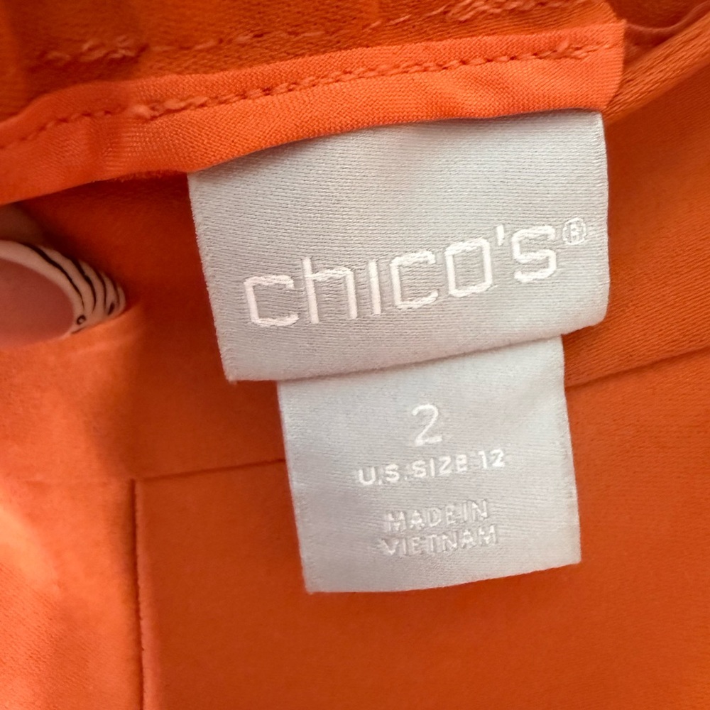 Chico's Vibrant Orange Patterned Capris - image 4
